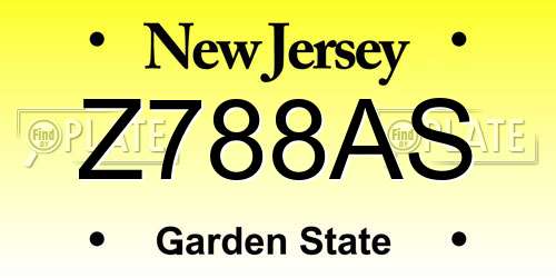 Z788AS New Jersey License Plate