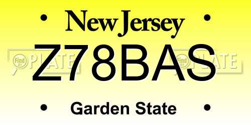 Z78BAS New Jersey License Plate