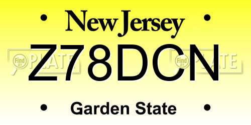 Z78DCN New Jersey License Plate