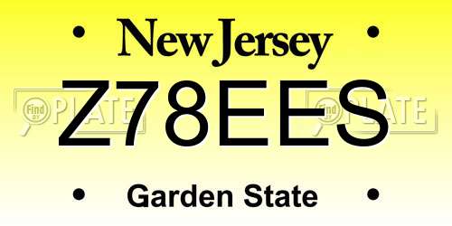 Z78EES New Jersey License Plate