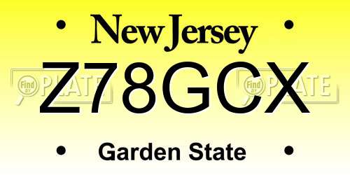 Z78GCX New Jersey License Plate