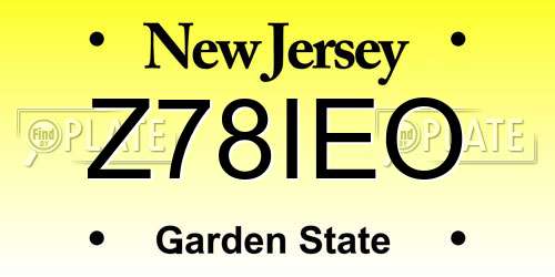 Z78IEO New Jersey License Plate