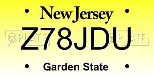 Z78JDU New Jersey License Plate