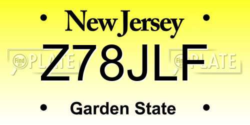 Z78JLF New Jersey License Plate