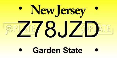 Z78JZD New Jersey License Plate