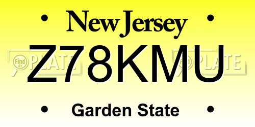 Z78KMU New Jersey License Plate