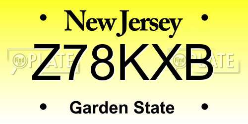 Z78KXB New Jersey License Plate