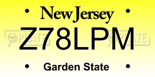 Z78LPM New Jersey License Plate