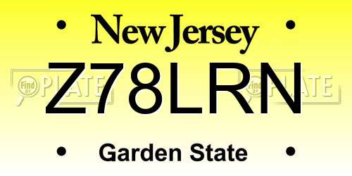 Z78LRN New Jersey License Plate