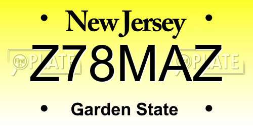 Z78MAZ New Jersey License Plate