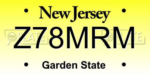 Z78MRM New Jersey License Plate