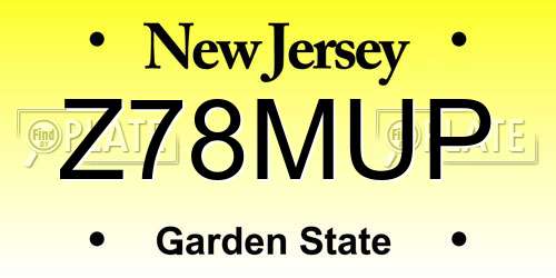 Z78MUP New Jersey License Plate