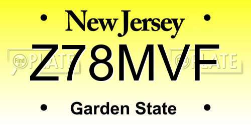 Z78MVF New Jersey License Plate