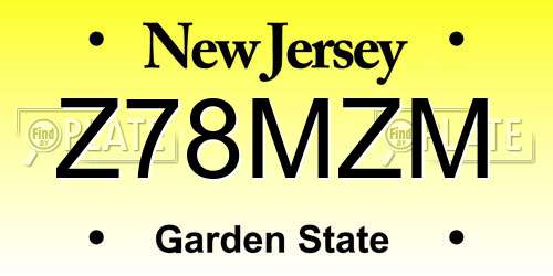 Z78MZM New Jersey License Plate