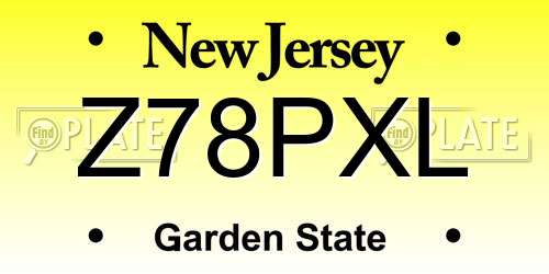 Z78PXL New Jersey License Plate