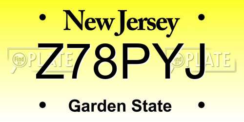 Z78PYJ New Jersey License Plate