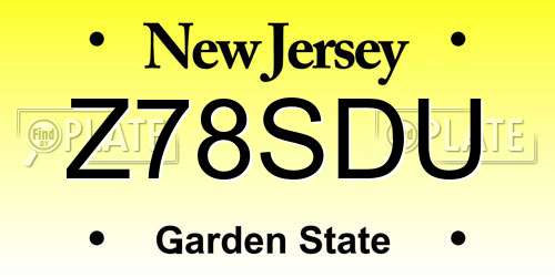 Z78SDU New Jersey License Plate