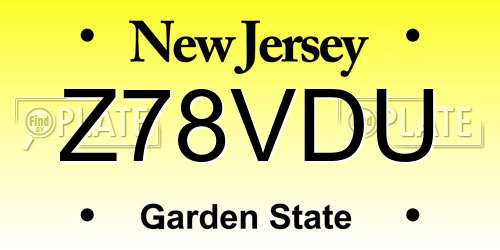 Z78VDU New Jersey License Plate