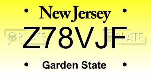 Z78VJF New Jersey License Plate