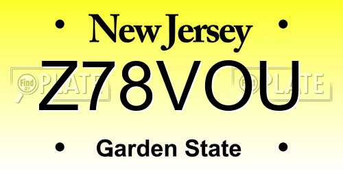 Z78VOU New Jersey License Plate