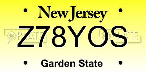 Z78YOS New Jersey License Plate