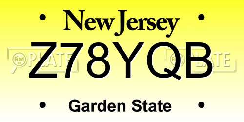 Z78YQB New Jersey License Plate
