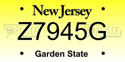 Z7945G New Jersey License Plate