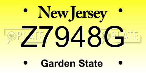 Z7948G New Jersey License Plate