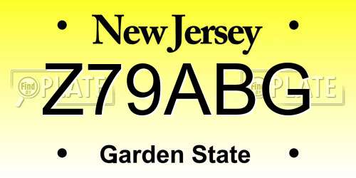 Z79ABG New Jersey License Plate