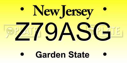 Z79ASG New Jersey License Plate