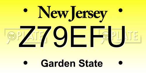 Z79EFU New Jersey License Plate