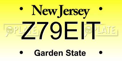 Z79EIT New Jersey License Plate