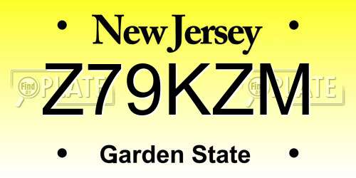 Z79KZM New Jersey License Plate