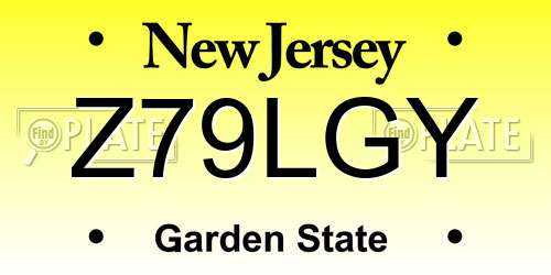Z79LGY New Jersey License Plate