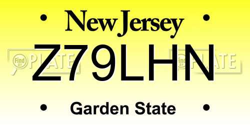 Z79LHN New Jersey License Plate
