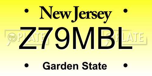 Z79MBL New Jersey License Plate