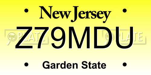 Z79MDU New Jersey License Plate