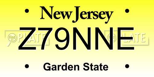 Z79NNE New Jersey License Plate