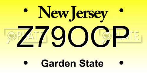 Z79OCP New Jersey License Plate