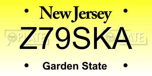 Z79SKA New Jersey License Plate
