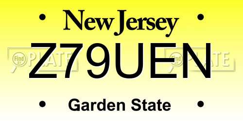Z79UEN New Jersey License Plate