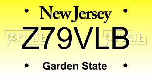 Z79VLB New Jersey License Plate