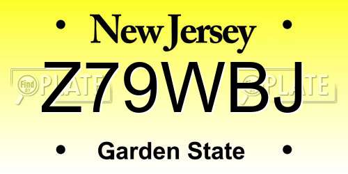 Z79WBJ New Jersey License Plate