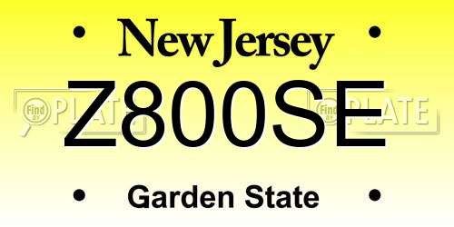 Z800SE New Jersey License Plate