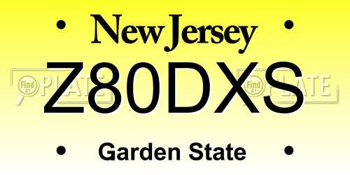 Z80DXS New Jersey License Plate