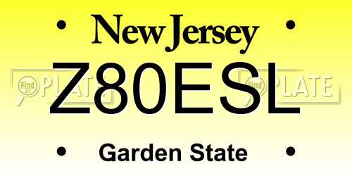 Z80ESL New Jersey License Plate