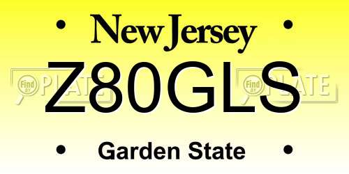 Z80GLS New Jersey License Plate