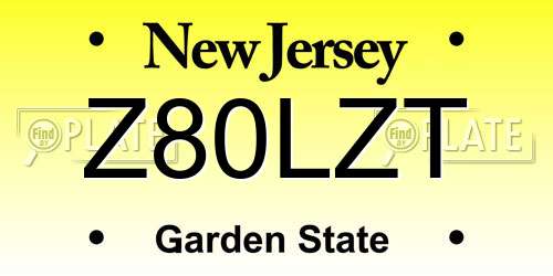 Z80LZT New Jersey License Plate
