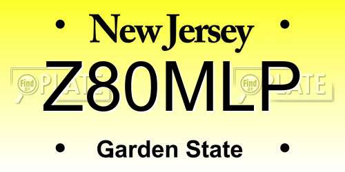 Z80MLP New Jersey License Plate