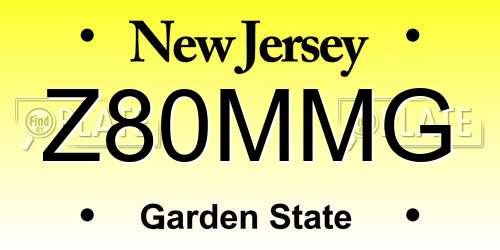 Z80MMG New Jersey License Plate